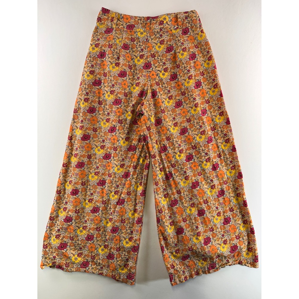 Free People Flower Power Wide Leg Crop Pants Boho 70s inspired Festival Rare 6 - Picture 3 of 13